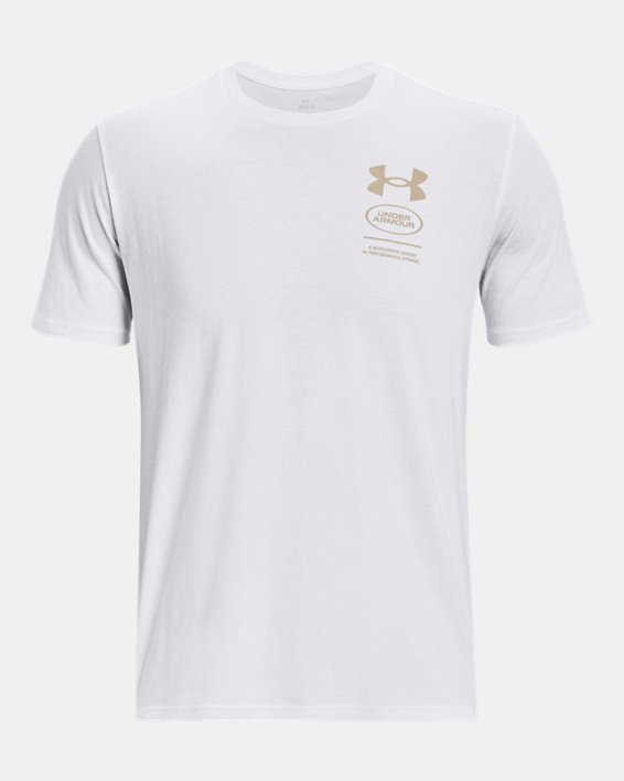 Men's UA Unstoppable Graphic Short Sleeve in White image number 4